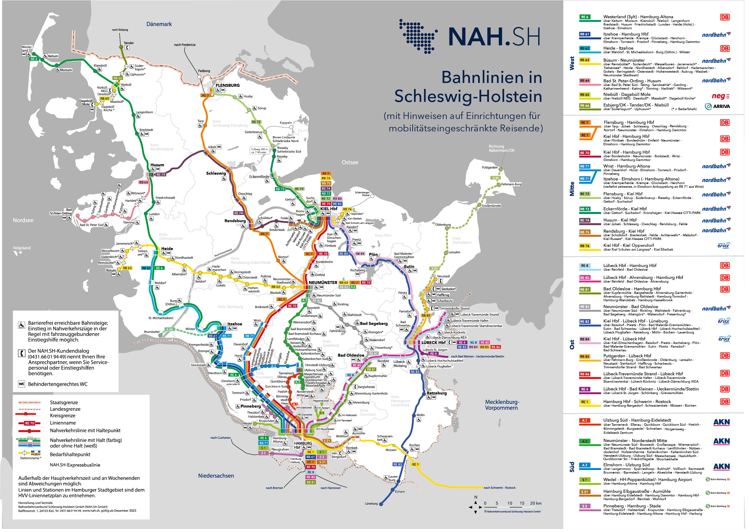 Bahnlinienplan Schleswig Holstein 